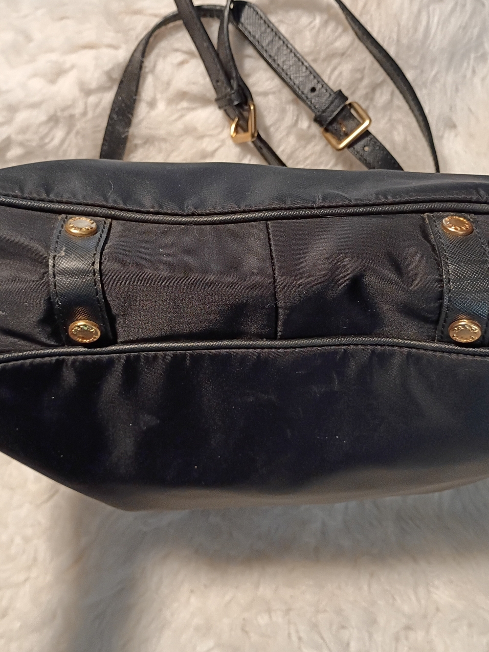Prada Black Nylon Shoulder Bag with Gold Hardware - Picture 3 of 16
